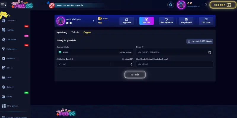 Điều kiện giao dịch thành công trên Pub88