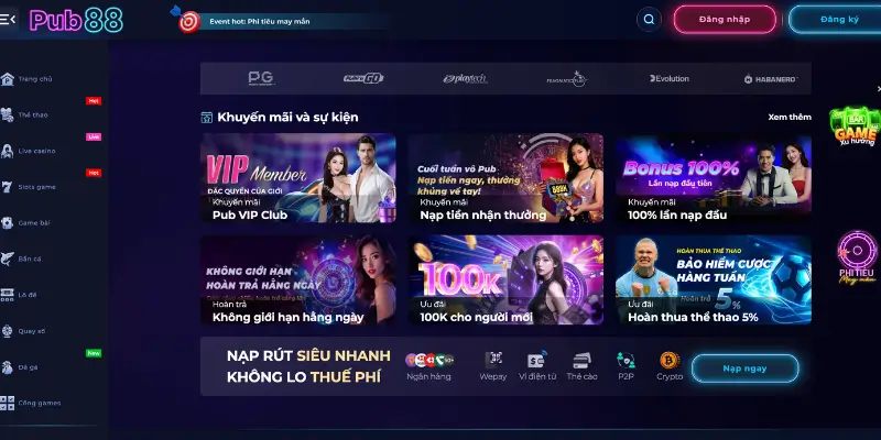 Danh sách khuyến mãi hấp dẫn nhất nhà cái Pub88